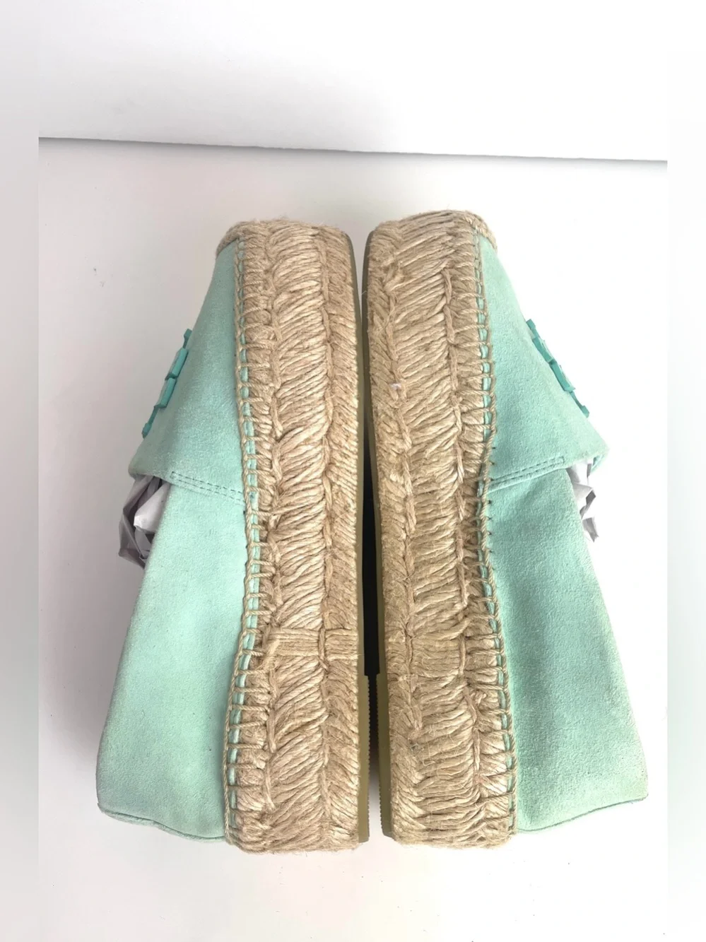Tory Burch Ines Suede 1.75”H Platform Espadrille Size 5 In Seabubble/ Aqua mint